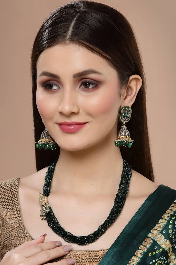 Dugran By Dugristyle Stone Studded Jhumkis
