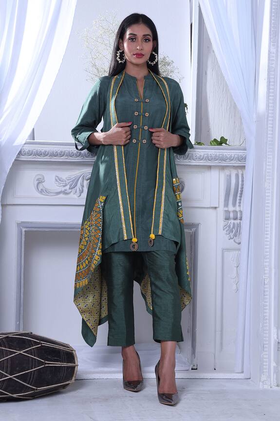 Sunita Nagi Applique & Mirror Embroidered Jacket Pant Set