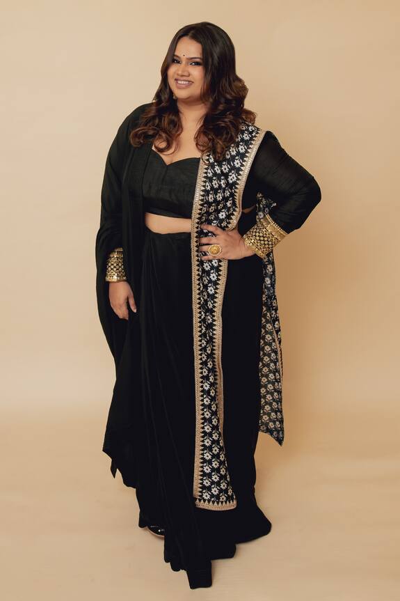 Masaba Shooting Star Saree Set With Unstitched Blouse