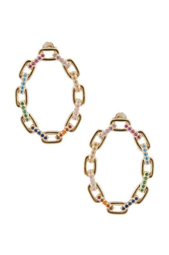 Minaki Chain Pattern Embellished Earrings