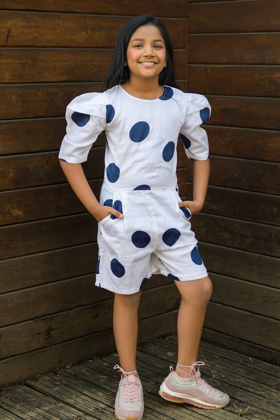 Fairies Forever Cotton Polka Dots Print Jumpsuit