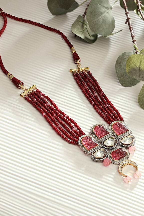 joules by radhika Polki Embellished Pendant Necklace