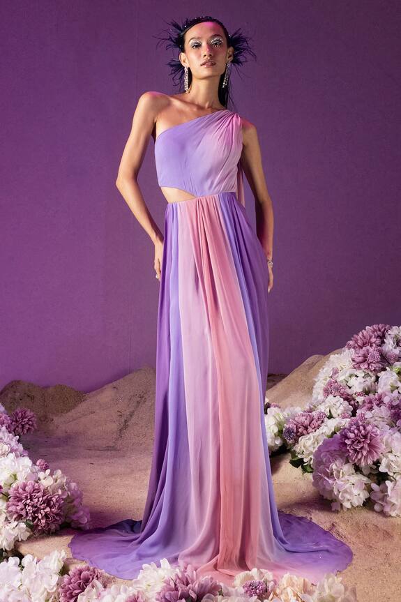 Mala and Kinnary Ombre Pleated Gown