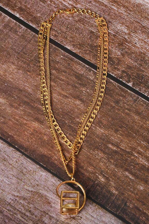 Nepra by Neha Goel Cube Pendant Layered Necklace