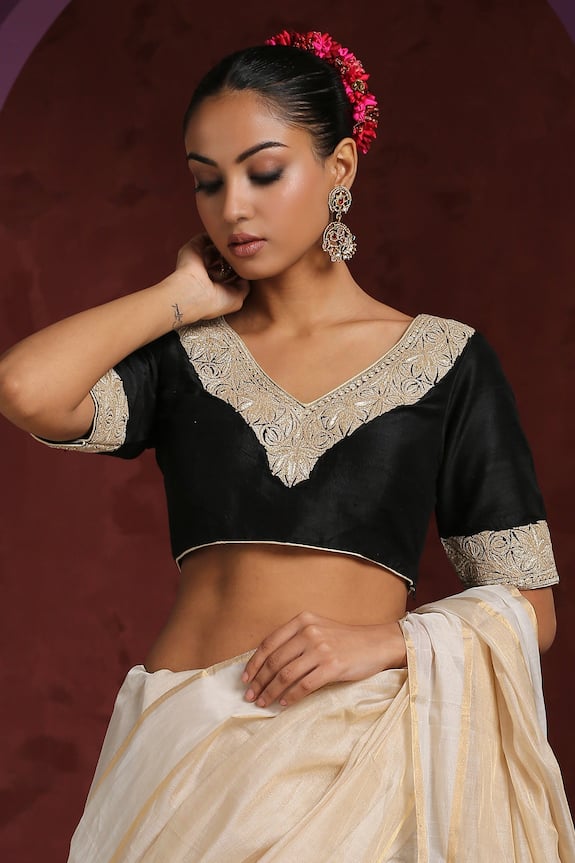 Weaver Story Tilla Embroidered Saree Blouse