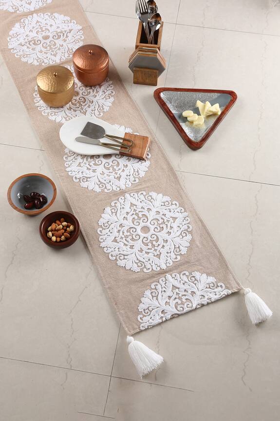 Amoli Concepts Floral Embroidered Table Runner