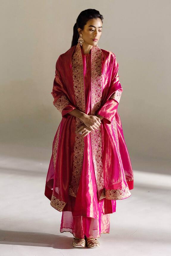 Mimamsaa Lea Tissue Silk Woven Border Dupatta