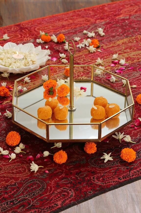 Amoli Concepts Mirror Glass Cake & Cookie Stand