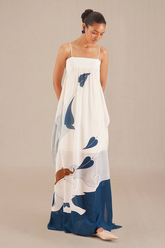 AMPM Fluid Leaf & Elephant Print Dress