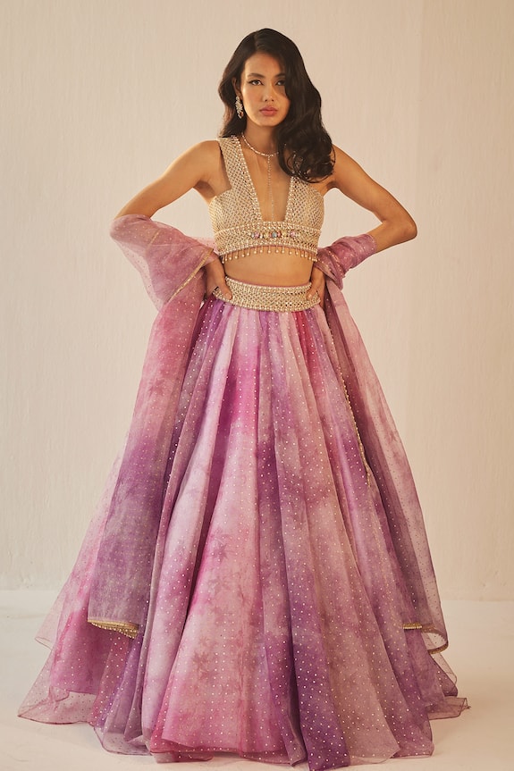 Cedar & Pine Textured Lehenga Set