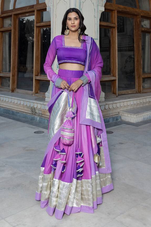 POMCHA JAIPUR Ombre Blouse Lehenga Set