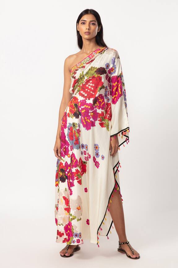 Saaksha & Kinni Abstract Floral Print Kaftan