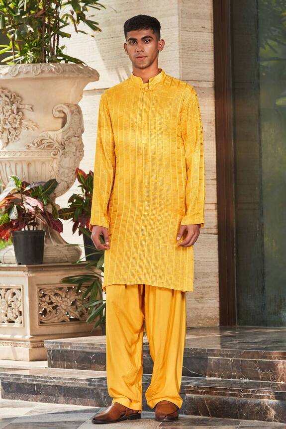 Bohame Yug Sequin Chikankari Embroidered Kurta With Salwar