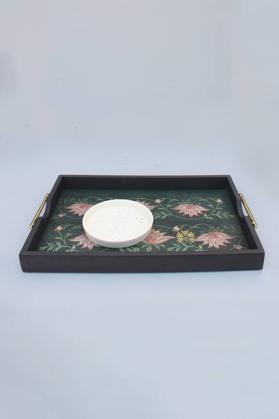 Karo Aafiya Lotus Print Tray - Single Pc
