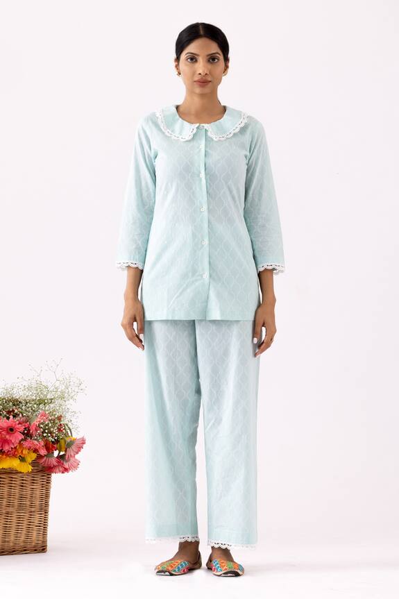 Abbaran Block Print Short Tunic & Pant Set