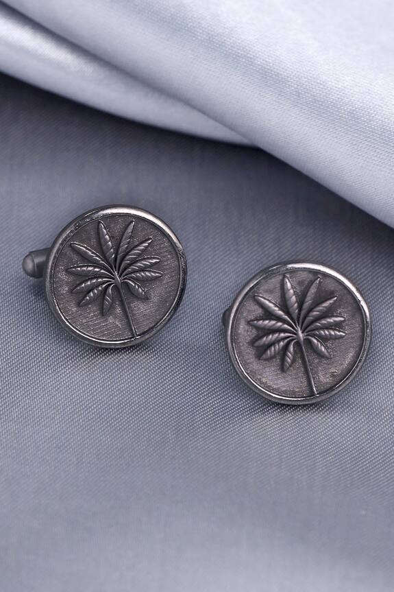 Cosa Nostraa Floral Carved Brass Cufflinks