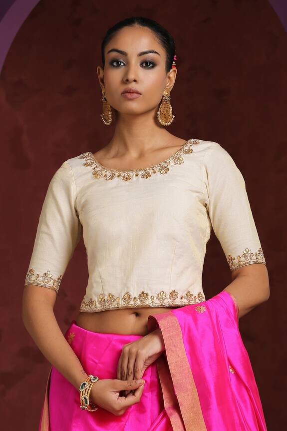 Weaver Story Chanderi Saree Blouse