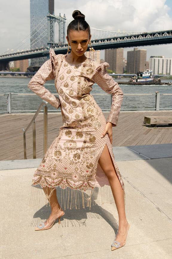 Aashima Behl Embroidered Slit Dress
