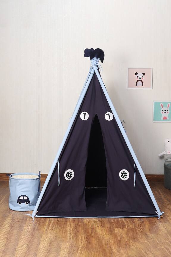 My Gift Booth Racing Car Portable Teepee Tent With Padded Mat