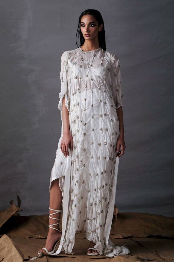 Anamika Khanna Crop Top Skirt Set With Slip Dress