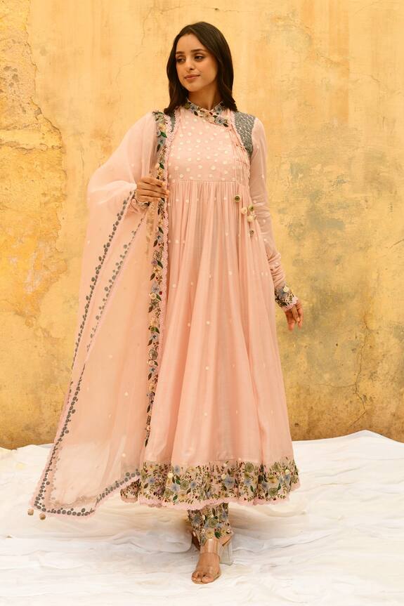 Niti Bothra Embroidered Gathered Angarkha Anarkali Set