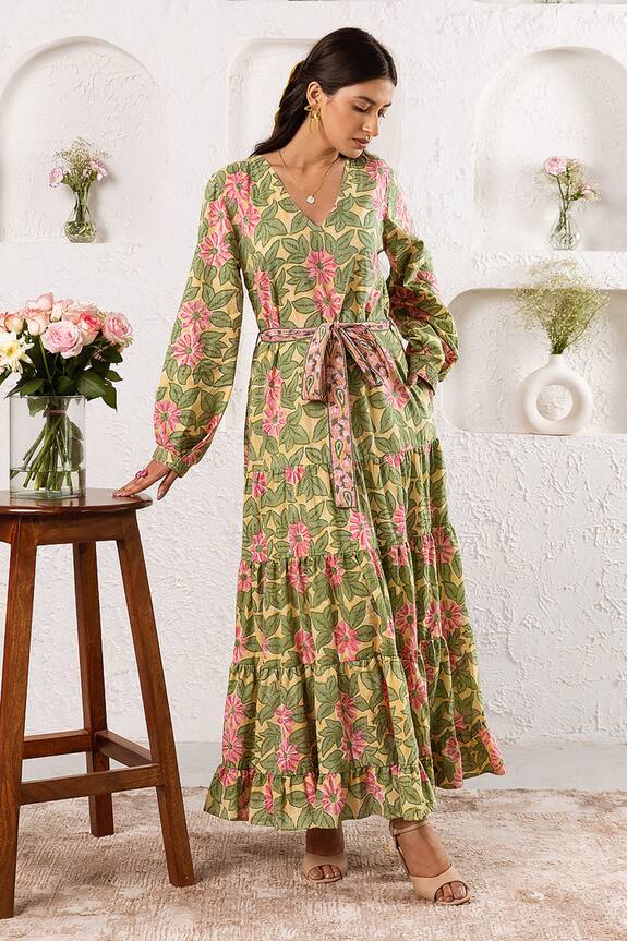 Rivaaj Clothing Cotton Bloom Pattern Dress