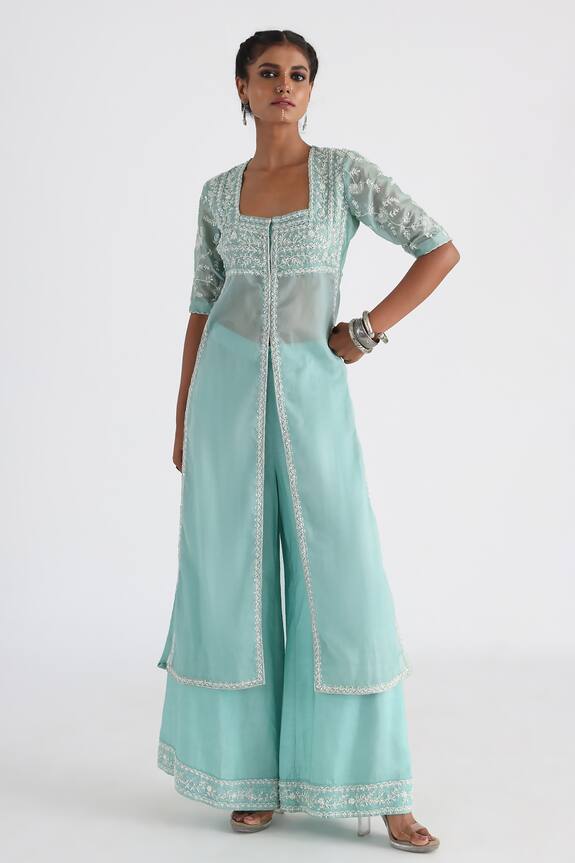 Smriti by Anju Agarwal Zahra Hand Embroidered Kurta & Pant Set