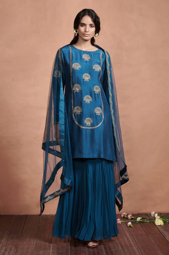Aashima Behl Paisley Embroidered Kurta Sharara Set