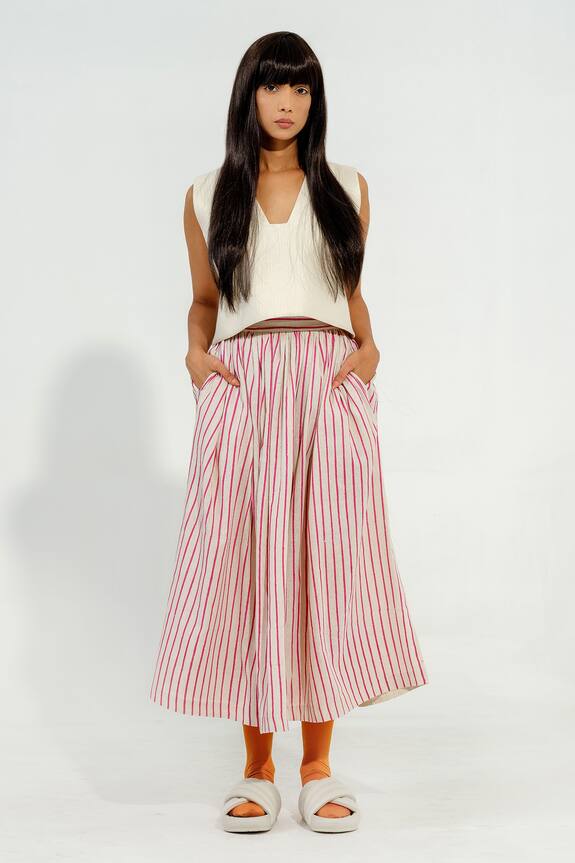 Stoique Pepper Stripe Print Skirt