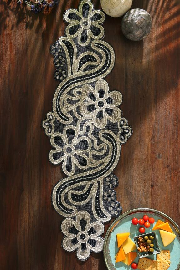 Amoli Concepts Hand Beaded Decorative Table Runner