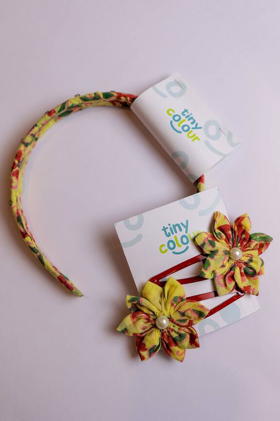 Tiny Colour Clothing Sunshine Printed Hair Band & Hairclips Set