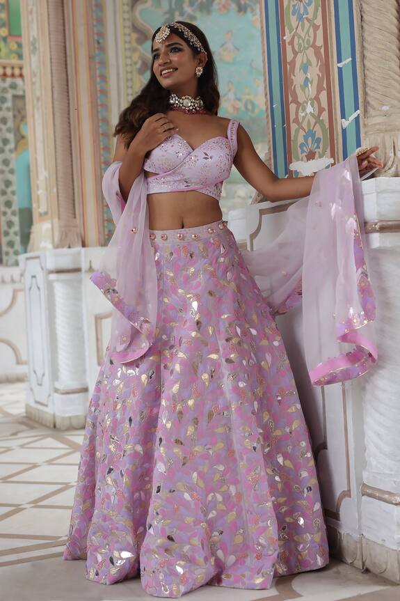 XOXO Apurva Floral Embroidered Bridal Lehenga Set