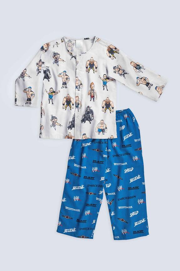 Nigh Nigh WWE Print Night Suit Set