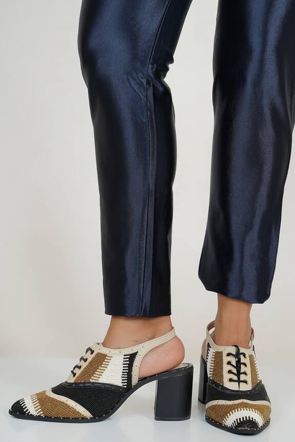 Sole House Bead Embroidered Pointed Toe Heels