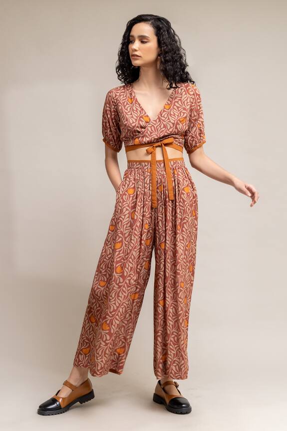 Doodlage Rehno Floral Print Trouser