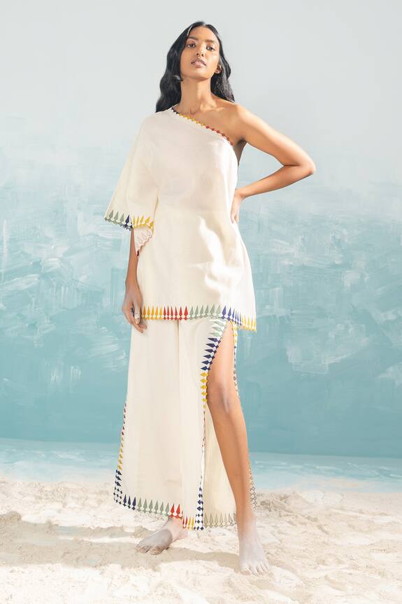 Ikai Nile Multi-Applique One-Shoulder Top