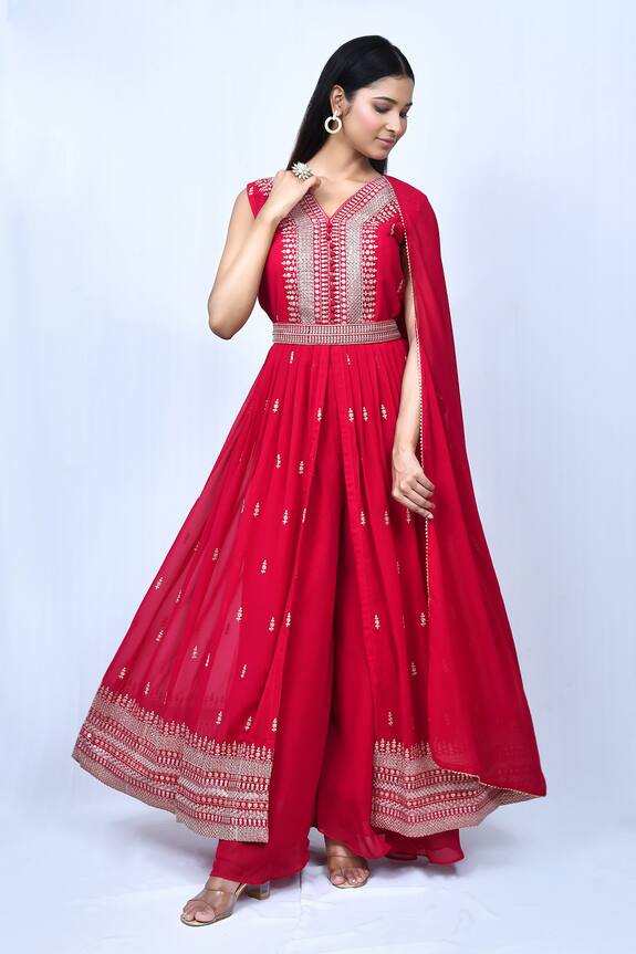 Nazaakat by Samara Singh Zari Embroidered Front Slit Anarkali Set