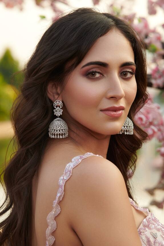 Curio Cottage Diamante Cubic Zirconia Statement Jhumkas