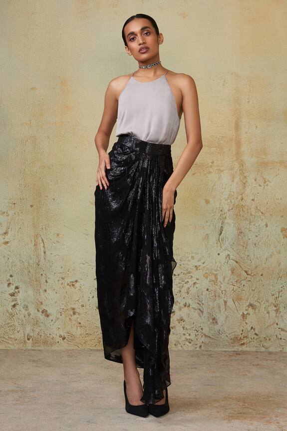 Style Junkiie Cut Dana Embroidered Asymmetrical Skirt