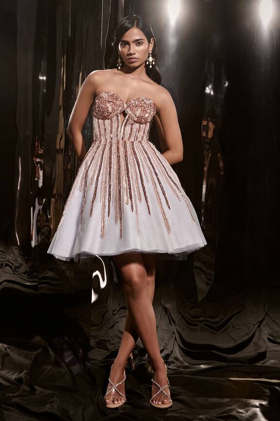 Masumi Mewawalla Corset Embroidered Dress