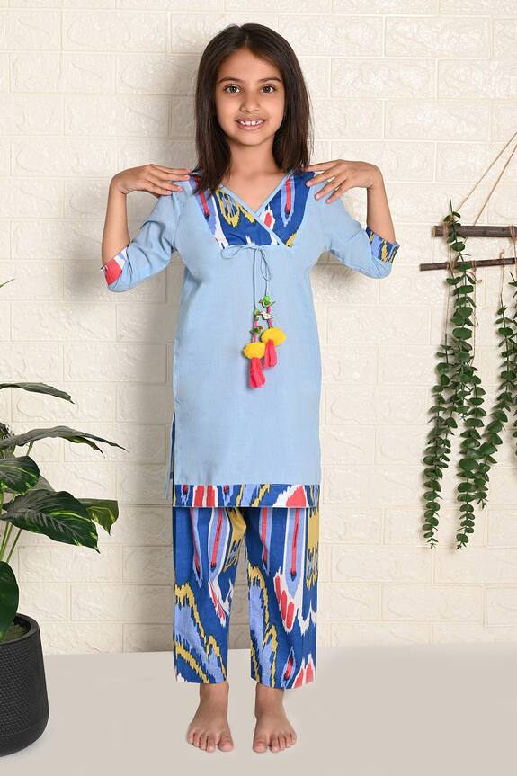 The Cotton Staple Muffin Solid Kurta With Pant