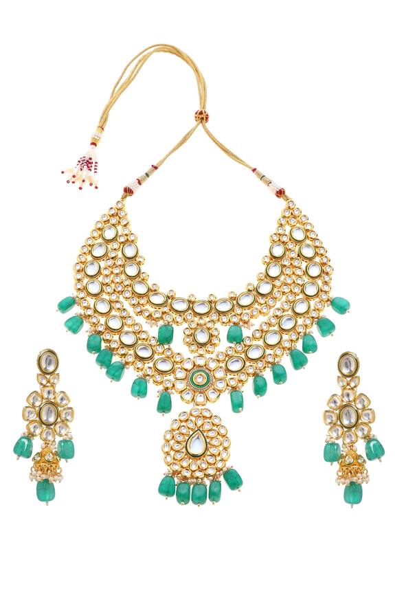 Minaki Kundan Embellished Layered Necklace Set