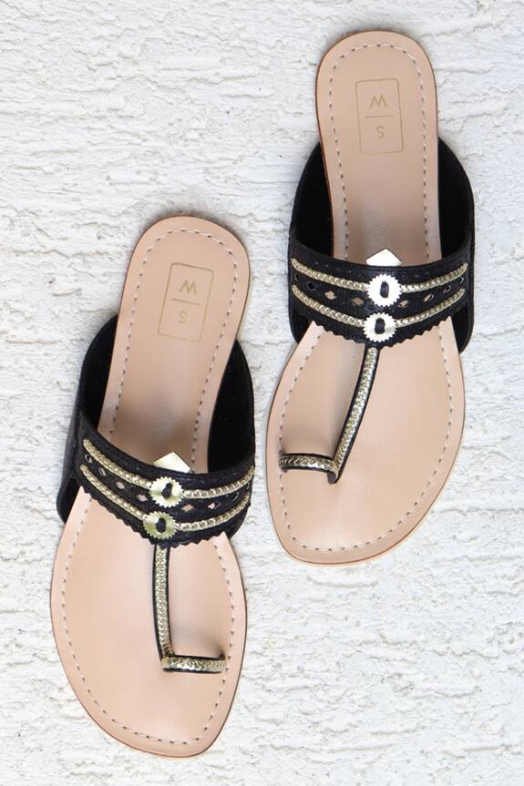 Sandalwali Lexie Braided Leather Kolhapuri Sandals