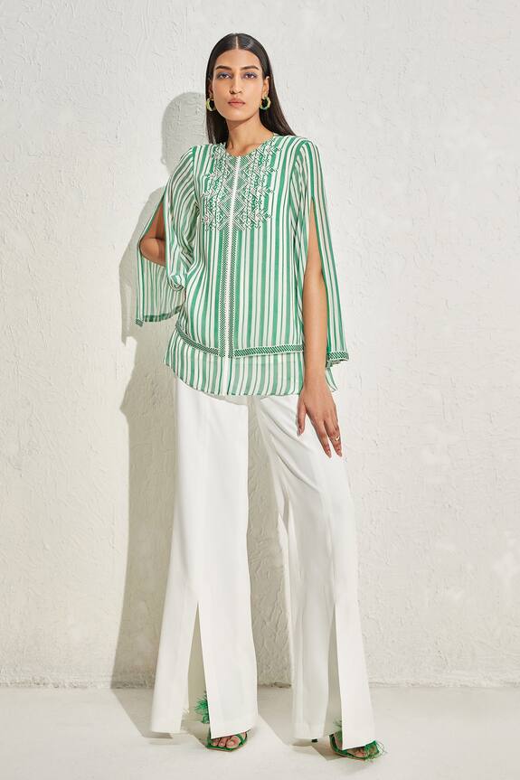 Namrata Joshipura Aster Striped Pattern Double Layer Top