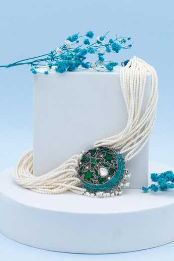 Kundan Studded Hanging Earrings by Sangeeta Boochra