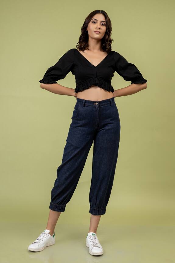 Doodlage Betty Frilled Crop Top