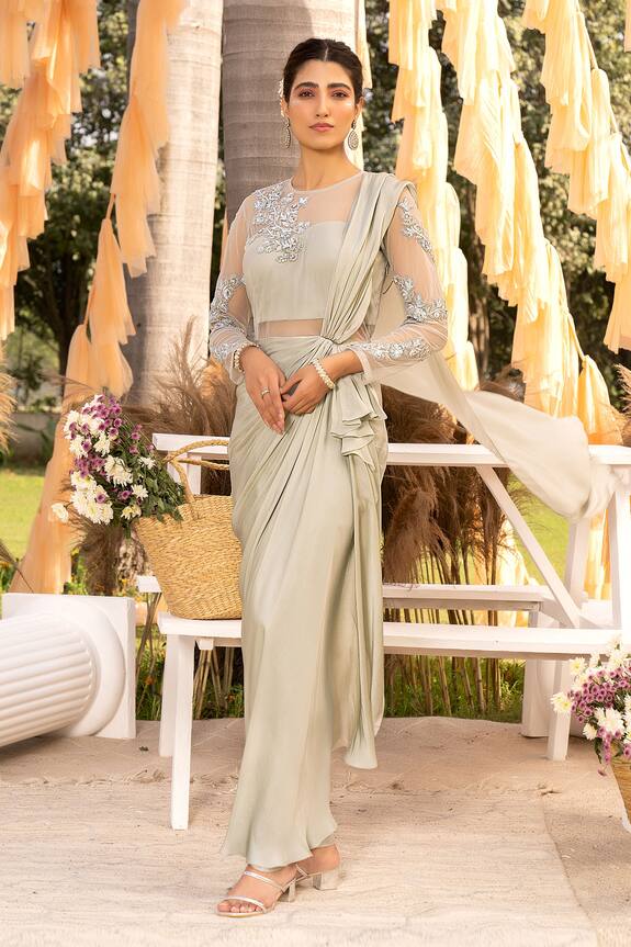 Chhavvi Aggarwal Embroidered Draped Saree Gown