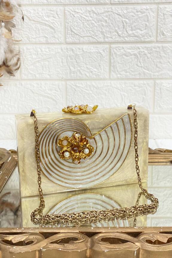 Kainiche by Mehak Pearl Embellished Clutch
