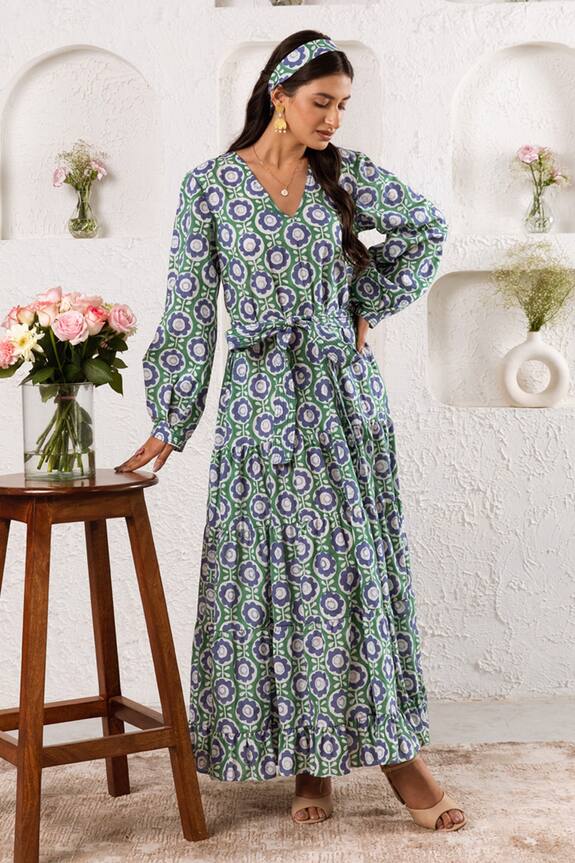 Rivaaj Clothing Bloom Print Maxi Dress