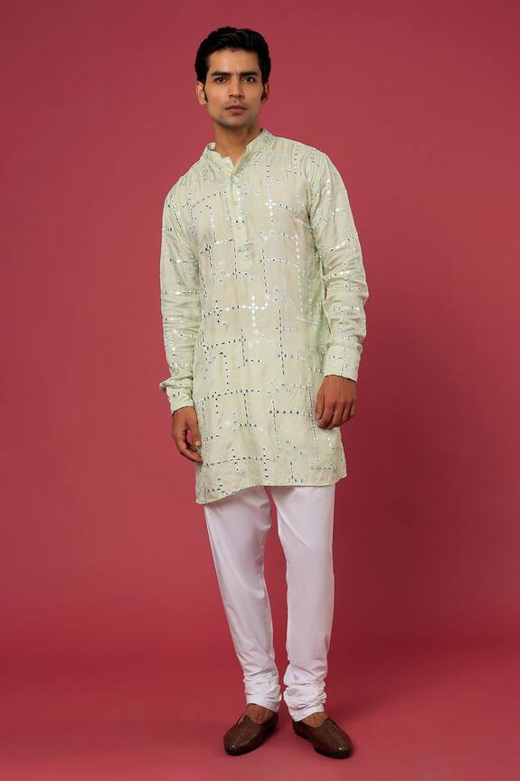 Spring Break Mirror Embroidered Kurta Set